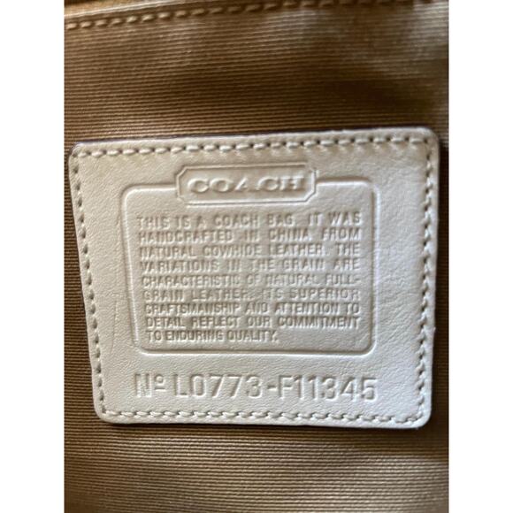 Vtg Coach Hampton convertible leather/Canvas white/lime shoulder bag Bag F11345 - Picture 9 of 10